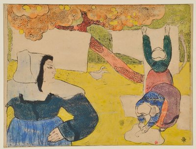 Ruhát szárító breton nők alkotó: Emile Bernard