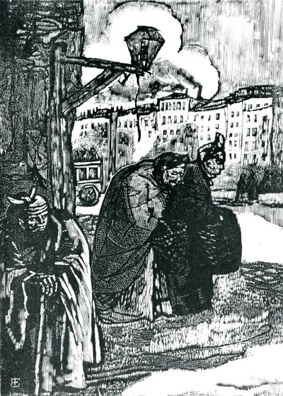 Illusztráció Charles Baudelaire (1821-67) verseihez (fametszet) (f/w fotó) alkotó: Emile Bernard