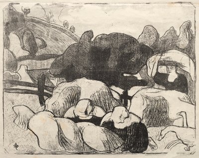 Les Bretonneries: Breton nők szénakazalban alkotó: Emile Bernard