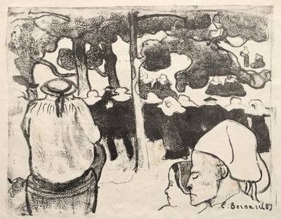 Les Bretonneries: Esküvő Bretagne-ban (La Noce en Bretange) alkotó: Emile Bernard