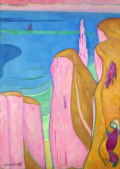 Yport sziklái, 1892. alkotó: Emile Bernard