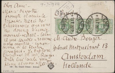Képeslap Andries Bongernek alkotó: Emile Bernard