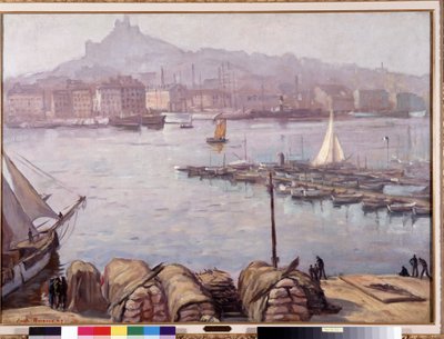 Marseille régi kikötője és Notre-Dame-de-la-Garde (Notre-Dame-de-la-Garde), más néven a Jó Anya”” Emile Bernard (1868-1941) festménye 1929 Dim. 77,5x107 cm Kötelező megemlítés: Gyűjtemény alapítványi üdvözlete Provence, Marseille alkotó: Emile Bernard