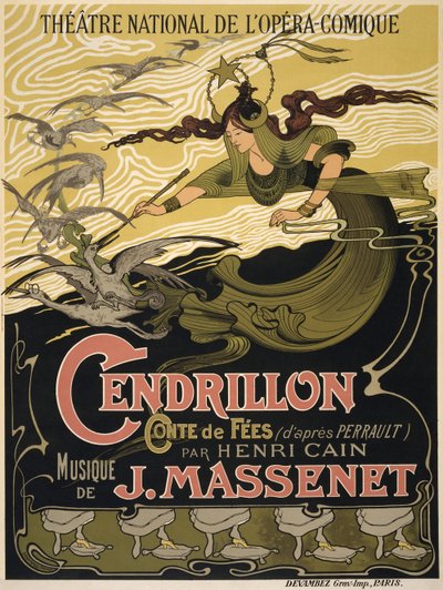 Az Opera Cendrillon plakátja, Jules Massenet, 1899 alkotó: Émile Bertrand