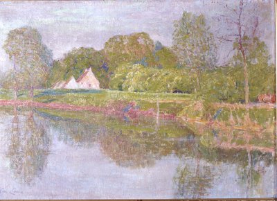 Táj a Lys-on, Egy reggel, 1902 májusában alkotó: Emile Claus