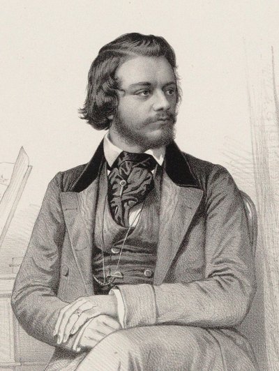 Theodor Leschetizky zongoraművész és zeneszerző portréja 1830-1915, 1860 körül. alkotó: Emile Desmaisons