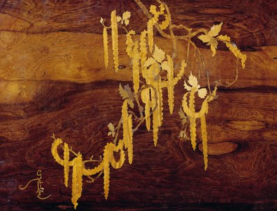 Növényi motívumokkal kirakott, szecessziós stílusú, egymásba ágyazott asztalok részlete, 1900 körül, Emile Galle (1846-1904), Detail, Franciaország, 20. század alkotó: Emile Galle