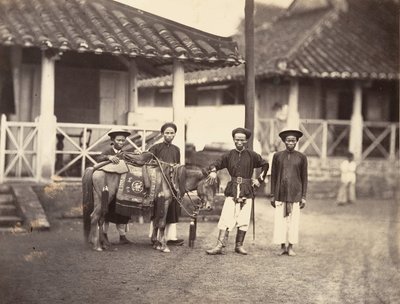A gazdag Annamite lovon ül, Cochinchina, 1866. alkotó: Emile Gsell