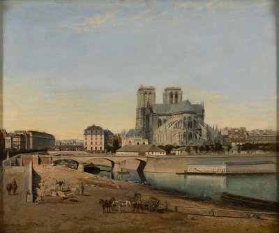 A Notre-Dame apszisa, a Quai de la Tournelle felől nézve, 1860. alkotó: Emile Harrouart