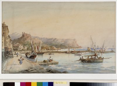 Cassis kikötőjének képe Emile Henry (1822-1920) akvarellje. Provence-i Fondation, Marseille alkotó: Emile Henry