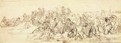 Átkelés a Loire-on 1793 októberében (tinta papíron) alkotó: Emile Jean Horace Vernet