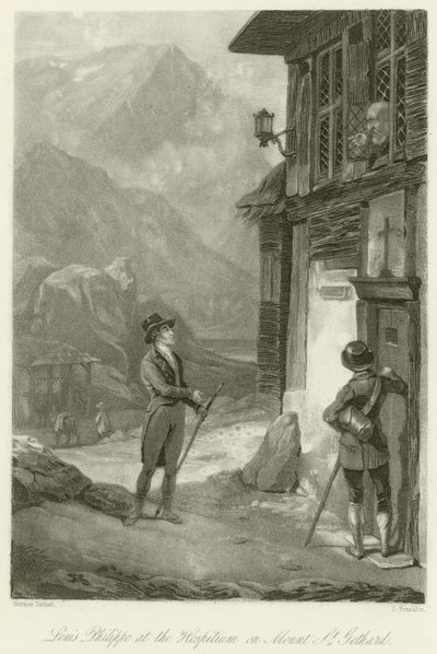 Lajos Fülöp a Hospitiumban a St. Gothard hegyen alkotó: Emile Jean Horace Vernet