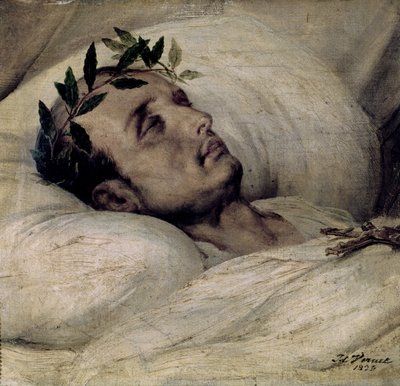 I. Napóleon (1769-1821) a halálos ágyán alkotó: Emile Jean Horace Vernet