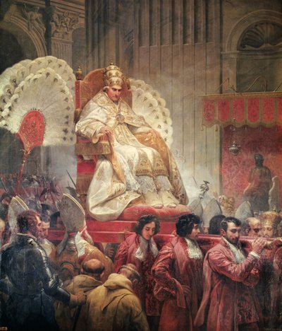 Pius pápa (1761-1830) Szent Péter-templomban a Sedia Gestatorián, 1829 (lásd még: 182515) alkotó: Emile Jean Horace Vernet