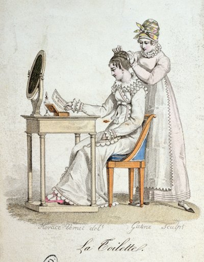 A fésülködőasztal, 1816 körül alkotó: Emile Jean Horace Vernet
