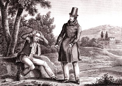 A fösvény elveszíti kincsét, a La Fontaine által írt Fable-t alkotó: Emile Joseph Alexandre Gouget