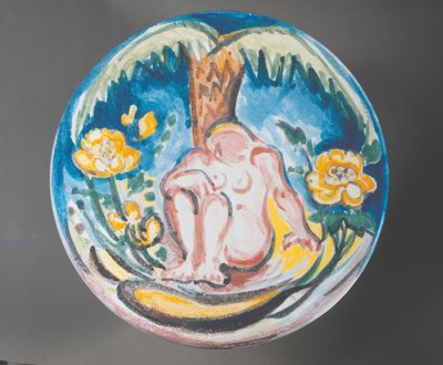 Fauve design női akt pálmafa alatt alkotó: Emile Othon Friesz