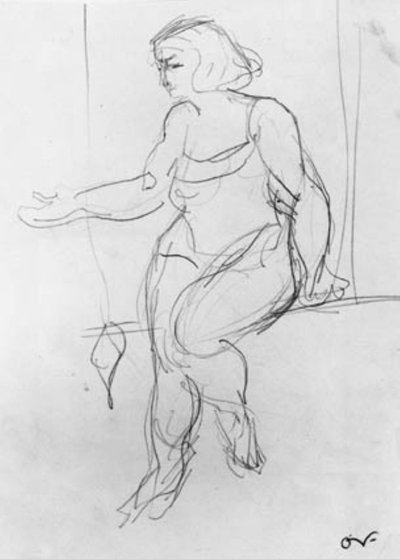Női akrobata, trapézban ülve. alkotó: Emile Othon Friesz