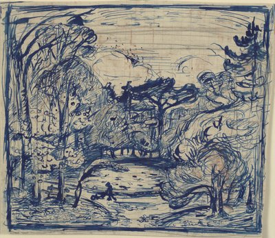 Skovinterieur med braendehugger. A Côte de Grace, Honfleur. alkotó: Emile Othon Friesz