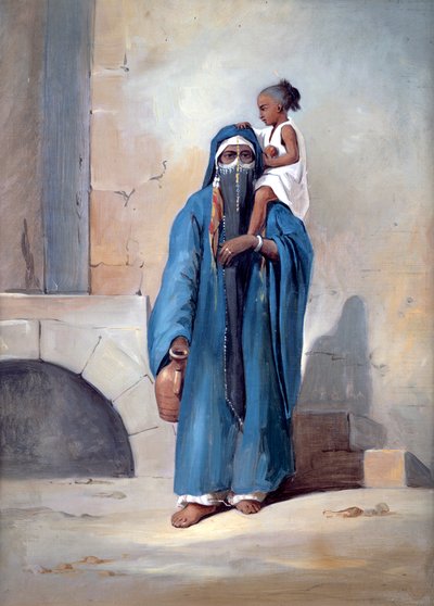 Fátyolos egyiptomi nő, 19. század közepe alkotó: Emile Prisse d