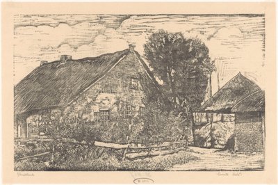 Farm szénapajtával alkotó: Emilius Wilhelmus Dehé (signed by artist)