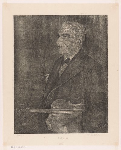 A művész apjának portréja hegedűvel alkotó: Emilius Wilhelmus Dehé (signed by artist)