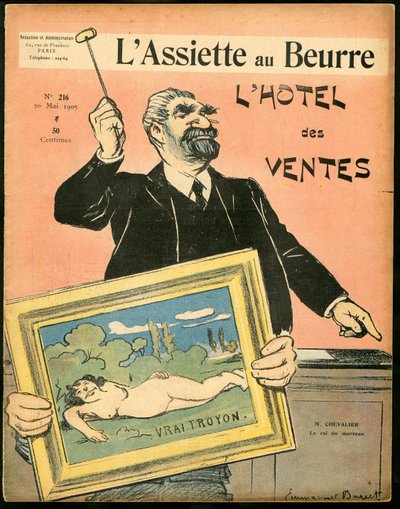 „” L’Plate au beurre” borítója, 215. szám, Szatirikus színekben alkotó: Emmanuel Barcet