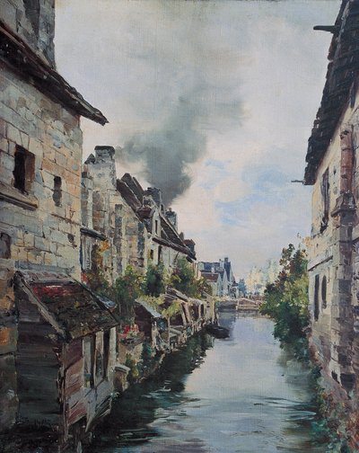 A Beaulieu-csatorna, kilátás a hídra a Loches-Beaulieu-ba vezető úton. 1891 (olaj, vászon) alkotó: Emmanuel Lansyer