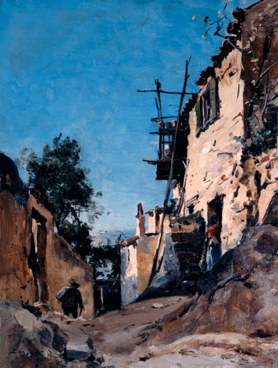 Az óváros a temető alatt, Menton, 1890 alkotó: Emmanuel Lansyer