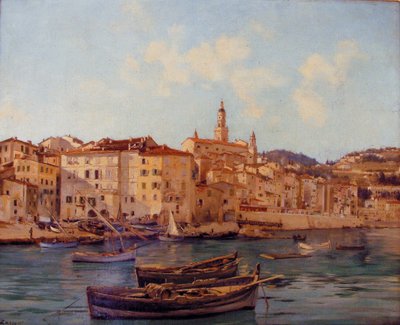 Menton kikötője 1891 (festmény) alkotó: Emmanuel Lansyer