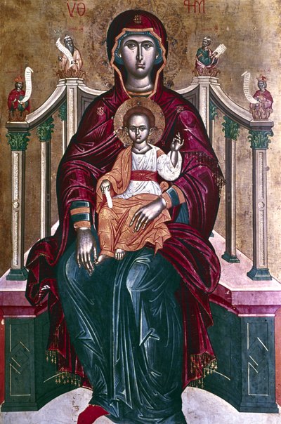 Szűz és gyermek ikon, 1664 alkotó: Emmanuel Tzanes