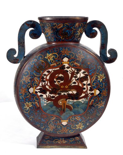 Kínai váza cloisonne zománcban, Manchou-kori alkotó: Empress Cixi Manchu-Chinese
