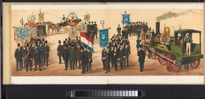 Felvonulás Haarlemben, 1872 (11. tábla) Haarlemben tartott körmenet, 1872. április 1. (sorozatcím a tárgyon) alkotó: Emrik and Binger