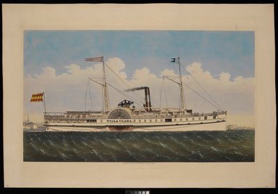 S.S. Villa Clara New York látképével (litográfia, színes) alkotó: Endicott Endicott