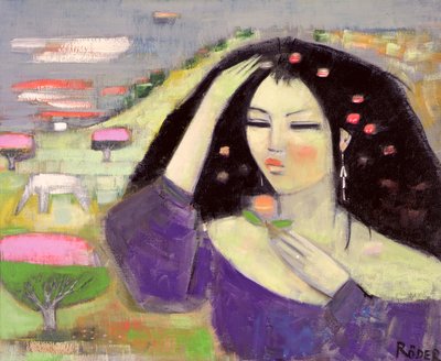 Tomoko Dreaming in English III (olaj, vászon) alkotó: Endre Roder