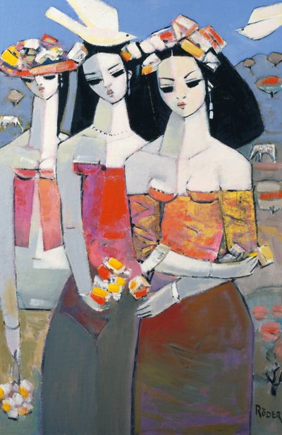 Két fehér madár, 2007 (olaj, vászon tábla) alkotó: Endre Roder
