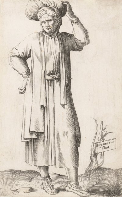 Jelmeztál: Hispania Rustica szennyes fejjel, kb. 1557-58. alkotó: Enea Vico