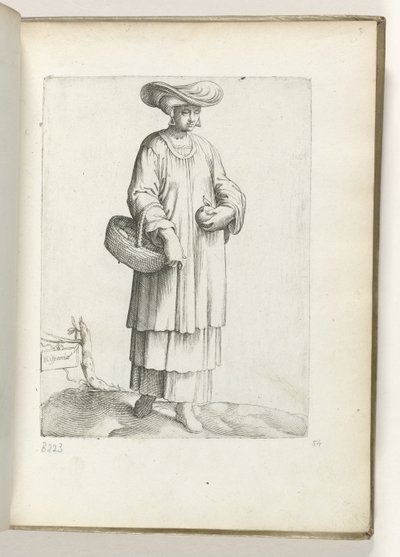 Spanyolország (cím a tárgyon) Vrouw spanyol nyelven találkozott manddal. kb. 1550 Korunk különböző nemzeteinek attitűdjei (sorozat címe) alkotó: Enea Vico