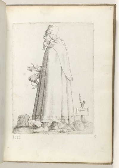 spanyol (cím a tárgyon) Oude man, naar linkek, spanyol nyelven. kb. 1550 Korunk különböző nemzeteinek attitűdjei (sorozat címe) alkotó: Enea Vico