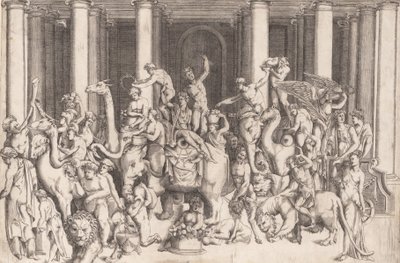 Bacchus indiai diadala, kb. 1542. alkotó: Enea Vico.
