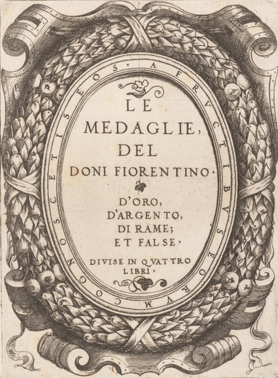 Címtábla: A firenzei Doni-érmek, kb. 1548. alkotó: Enea Vico