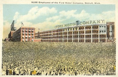 A Ford Motor Company 50 000 alkalmazottja, Detroit, Michigan (színes fotó) alkotó: English Photographer