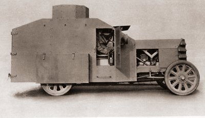 Brit páncélozott autó az első világháború idején, a The Illustrated War News-ból, 1915 alkotó: English Photographer