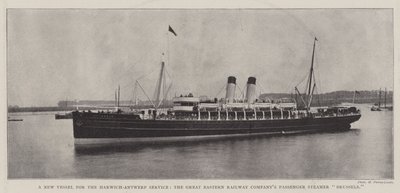 Új hajó a Harwich-Antwerpen járat számára, a Great Eastern Railway Company Brüsszeli utasszállító gőzhajója alkotó: English Photographer