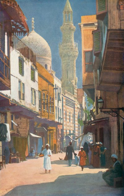 Egy utca Kairóban, Egyiptom (színes fotó) alkotó: English Photographer