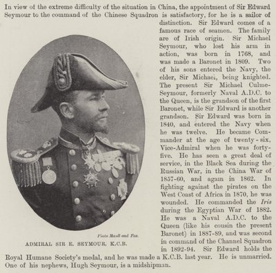 Sir E Seymour admirális, KCB alkotó: English Photographer