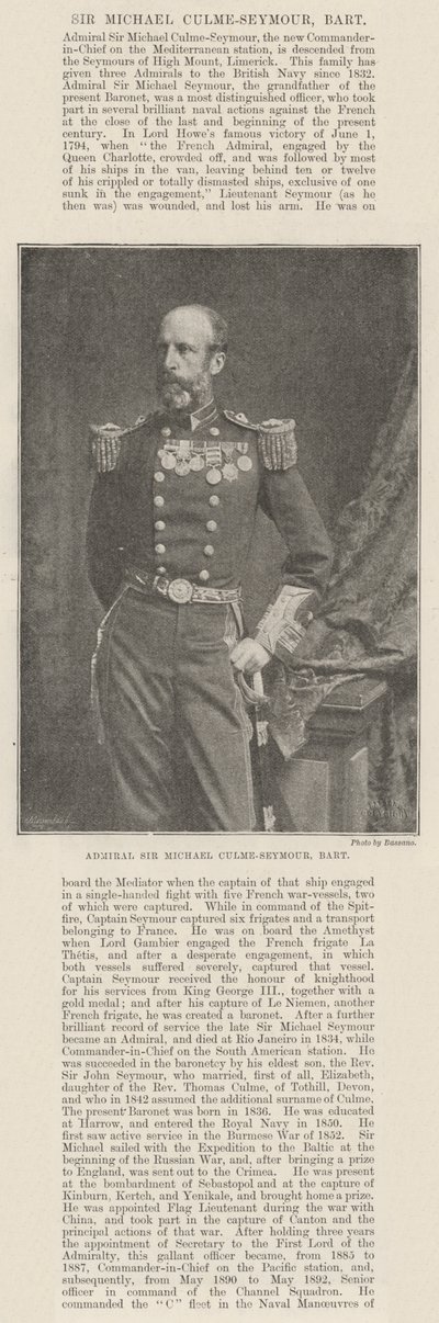 Sir Michael Culme-Seymour admirális, Baronet alkotó: English Photographer