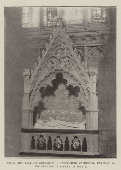 Bensons érsek emlékműve a canterburyi katedrálisban, amelyet Albany hercegné leplezett le július 8-án alkotó: English Photographer