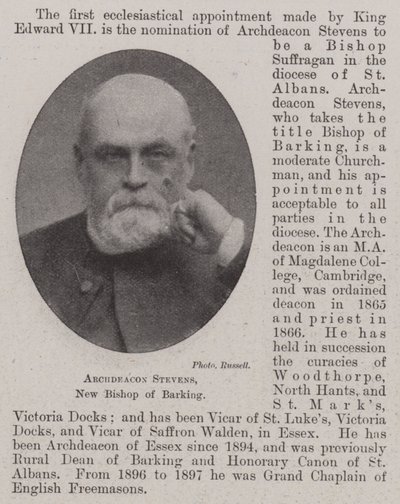 Stevens főesperes, Barking új püspöke alkotó: English Photographer
