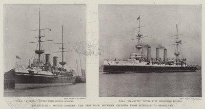 Belleville v Scotch Boilers, a Cruiserek tesztversenye Spitheadtől Gibraltárig alkotó: English Photographer